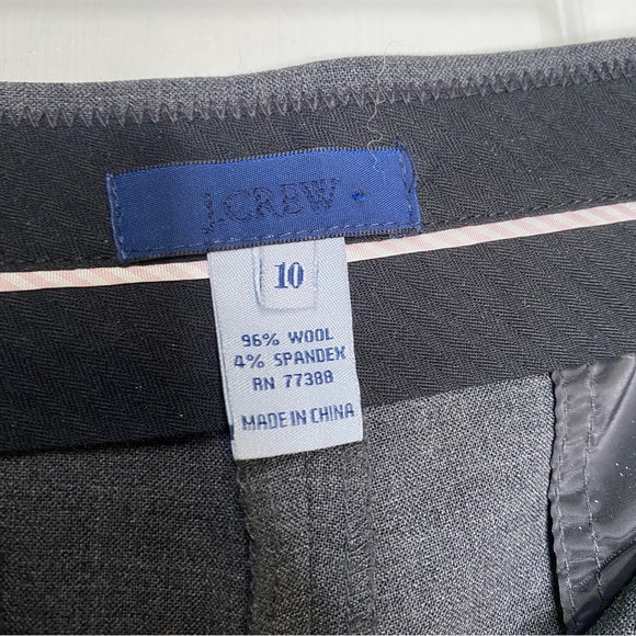 J. Crew City Fit Wool Blend Ankle Career Pants Grey Size 10 - Picture 7 of 8